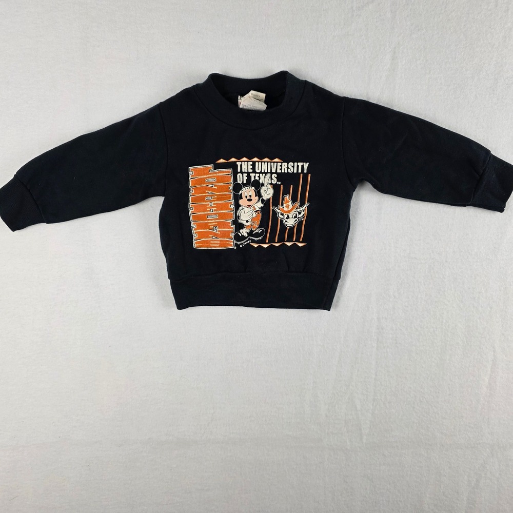 Disney Jog Togs Kid's Vintage University of Texas Mickey Sweatshirt Black 18M